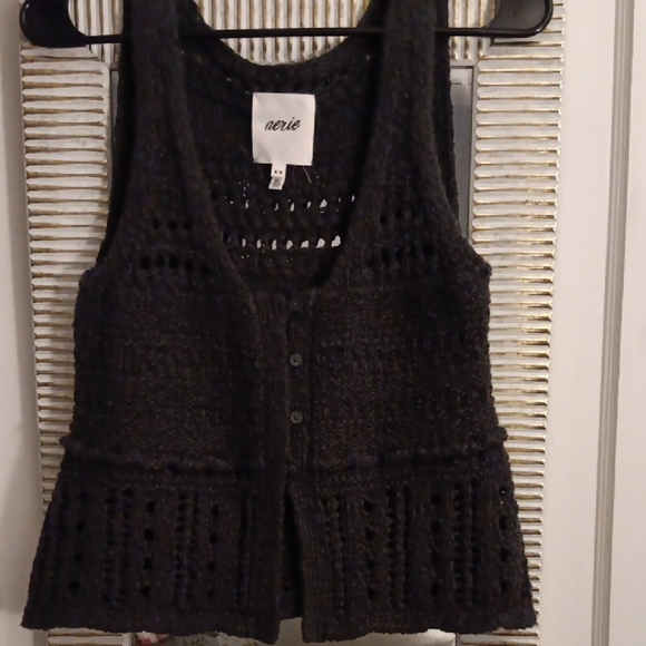 aerie Other - ❤️2 for $14❤️Aerie Washed Black Knit Sweater Vest Size Medium
